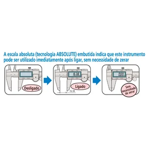 Paquímetro Digital Mitutoyo 200mm 8" ABS AOS 500-197-30