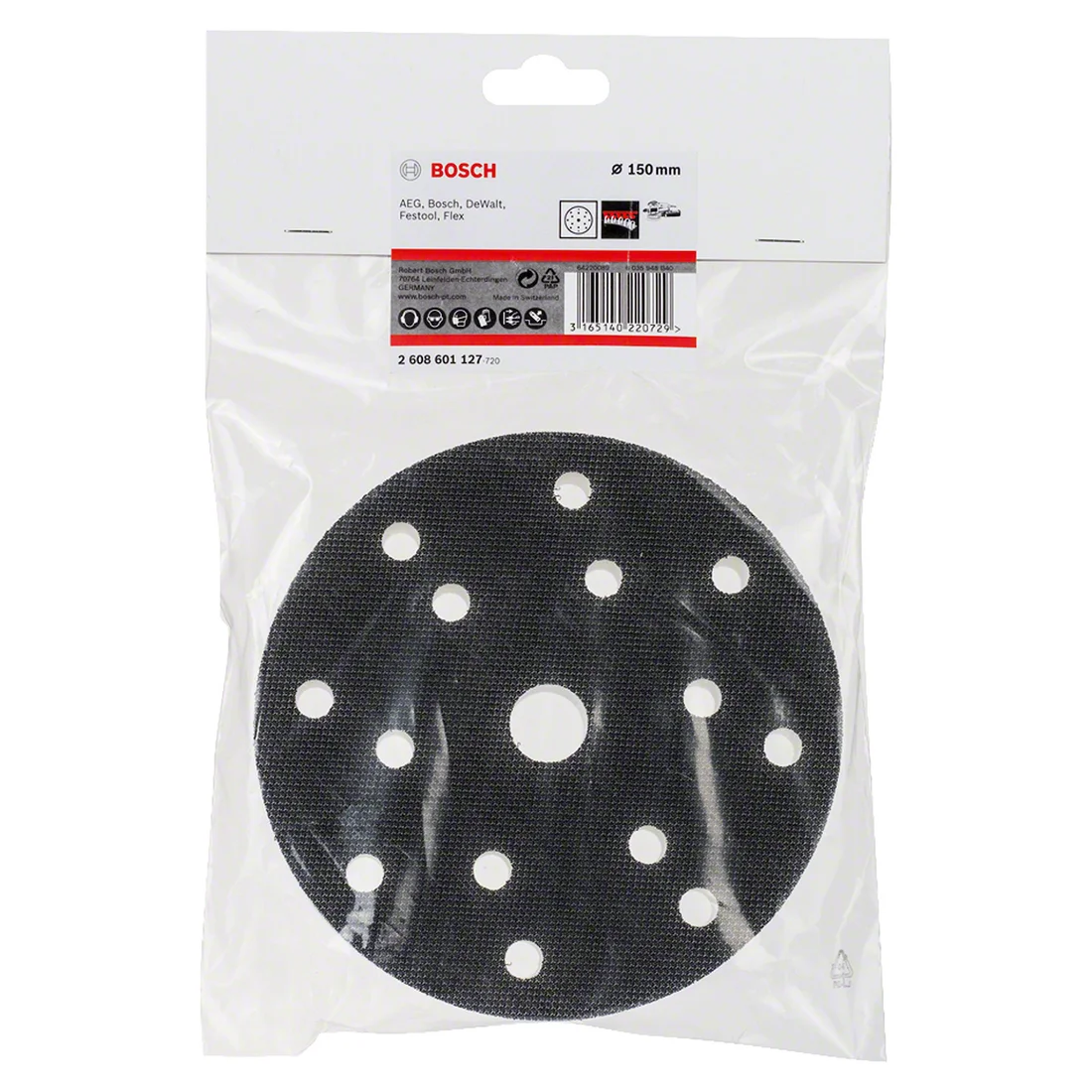 Adaptador Boné Autoaderente 150mm Bosch