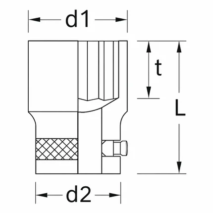 Soquete Estriado 1" x 2.3/8" Pol. Gedore - 018062