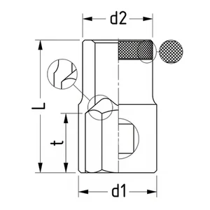 Soquete Sextavado 3/4" x 1.1/8" Gedore - 017.456