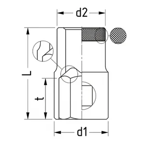 Soquete Sextavado 1/2" x 5/8" Gedore - 015058