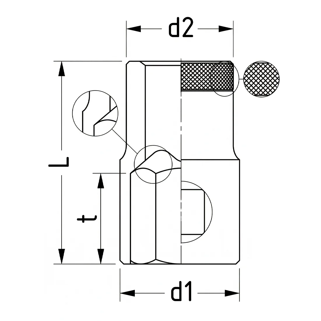 Soquete Sextavado 1/2" x 5/8" Gedore - 015058
