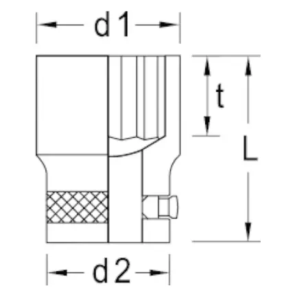 Soquete Estriado 1" x 3" Gedore - 018074
