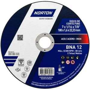Disco de Corte BNA12 180 x 1.6 x 22.23mm Norton