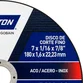 Disco de Corte BNA12 180 x 1.6 x 22.23mm Norton