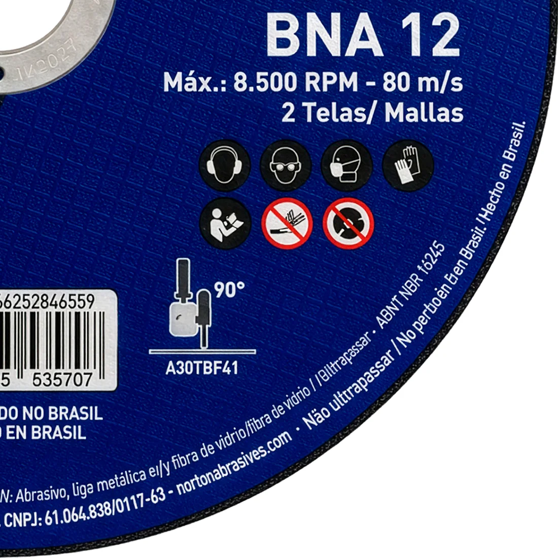 Disco de Corte BNA12 180 x 1.6 x 22.23mm Norton