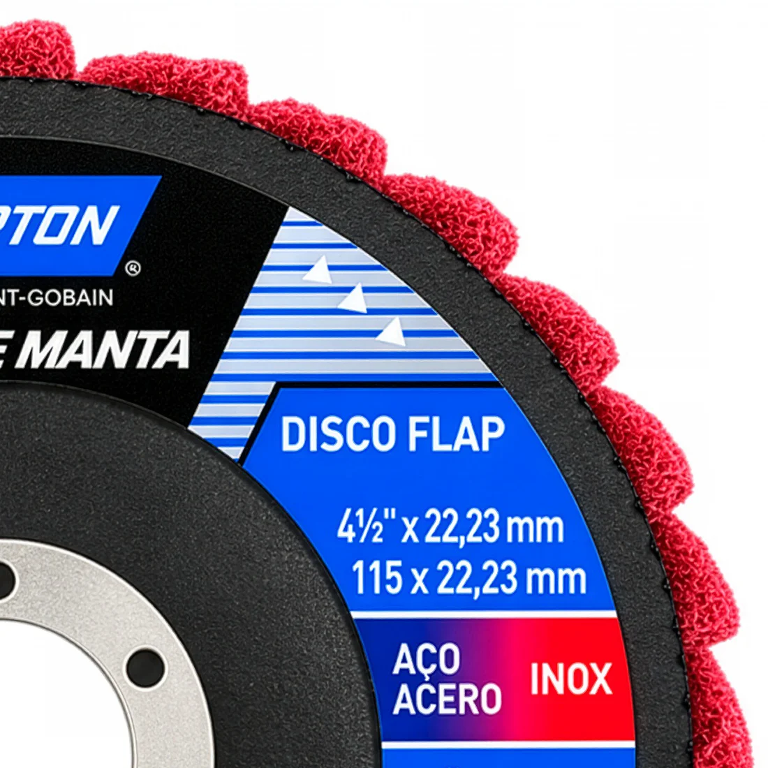 Disco Flap Médio Vermelho Vortex Rapido Prep 115 x 22mm Norton