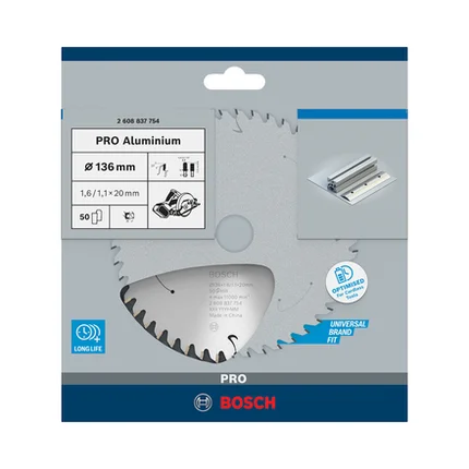 Disco Serra Circular Bosch Standard Aluminium Ø136x20mm 50D