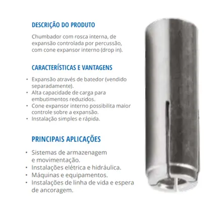 Chumbador PBI 1/2" UNC Âncora