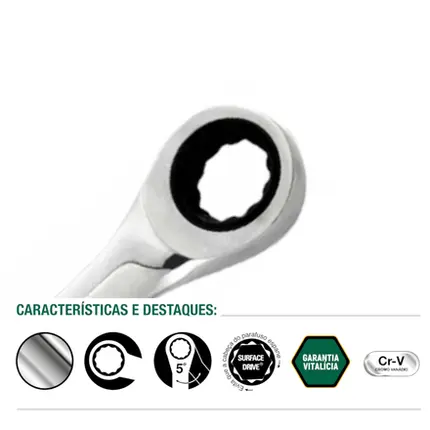 Chave Combinada Com Catraca 10mm Sata