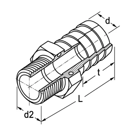 Espigão Fixo Para Mangueira 1/2" x 3/4" Macho Lubfer
