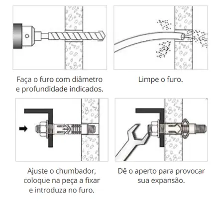 Chumbador 5/16" x 75mm CBN 56075 Nylon Com Prisioneiro