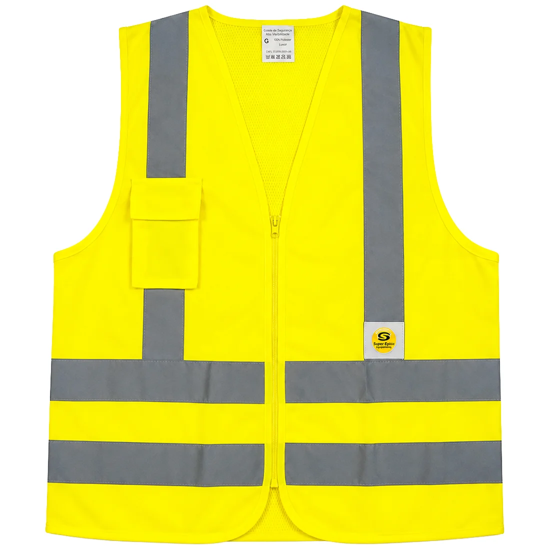 Colete Refletivo Com 1 Bolso Amarelo G Super Safety