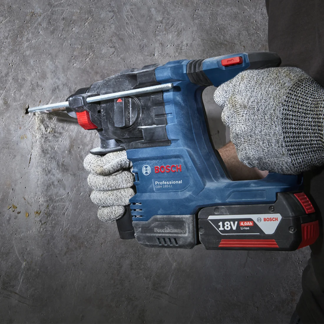 Martelete Perfurador e Rompedor à Bateria 18v Bosch GBH 185-LI