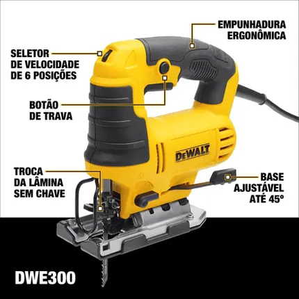 220v, Serra Tico-Tico Dewalt 650w DWE300