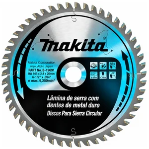 Serra Circular Vídea Para Máquina 6.1/2"" x 56 Dentes Makita B-19691