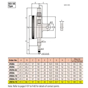 Relógio Comparador 0,001 mm / 0,16 mm Mitutoyo 2901A-10
