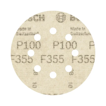 Disco de Lixa 125 mm, grão 100, Com velcro, Bosch — kit Com 5 peças