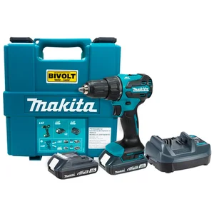 Parafusadeira/Furadeira de Impacto Makita 18V DHP490WVE 2 Baterias