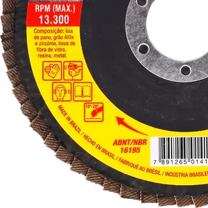 Disco de Flap 115mm Starrett Grão 60 em Fibra de Vidro Cônico
