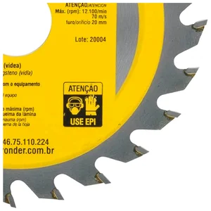 Lâmina de Serra Circular Vonder 110 mm x 20 mm Com 24 Dentes de Metal Duro