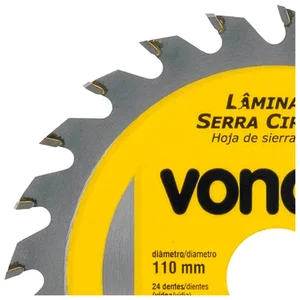 Lâmina de Serra Circular Vonder 110 mm x 20 mm Com 24 Dentes de Metal Duro